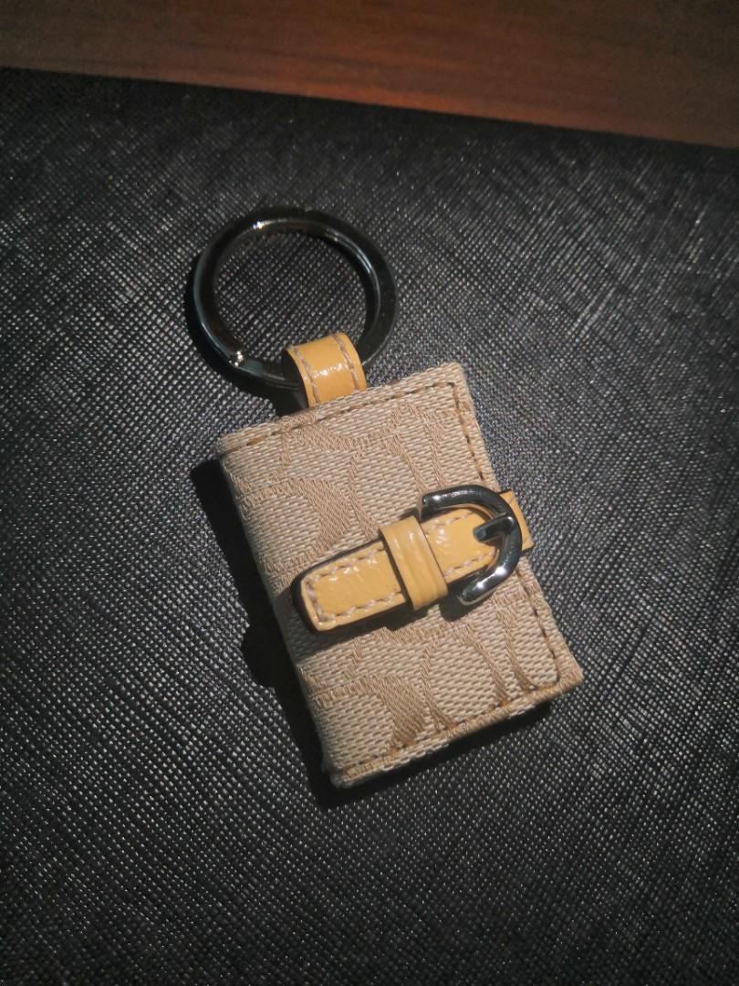 Coach leather keychain hot sale