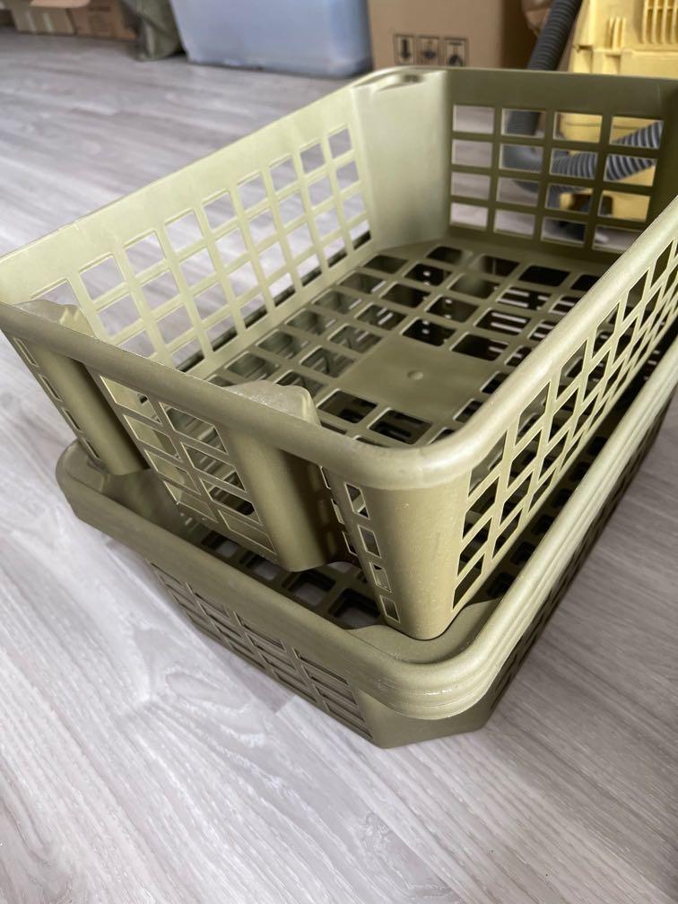 Daiso Basket Stackable, Furniture & Home Living, Home Improvement