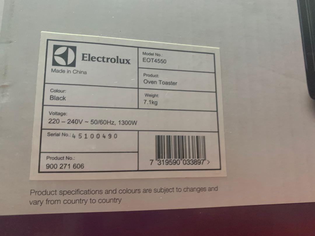 Electrolux oven toaster EOT 4550, TV & Home Appliances, Kitchen