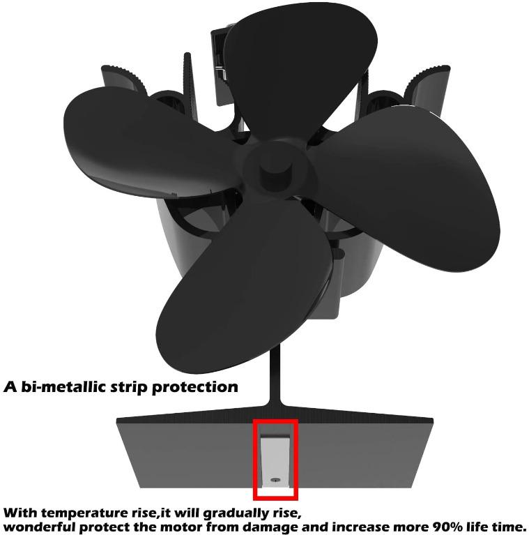 Freedelivery Fireplace Fans Heat Powered Stove Fan For Log Wood Burner Wood Stove Fan 4 Blade Eco Friendly For Efficient Heat Distribution Black Energy Class A Electronics Others On Carousell