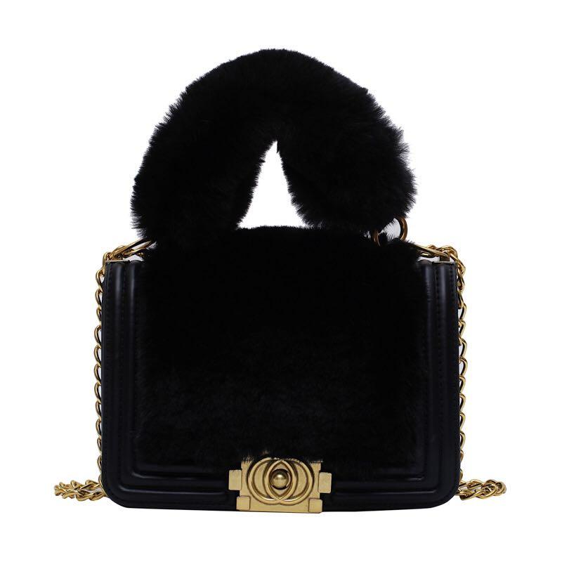 Chanel Dark Orylag Chain Tote 230926 Brown Fur Shoulder Bag For Sale at  1stDibs
