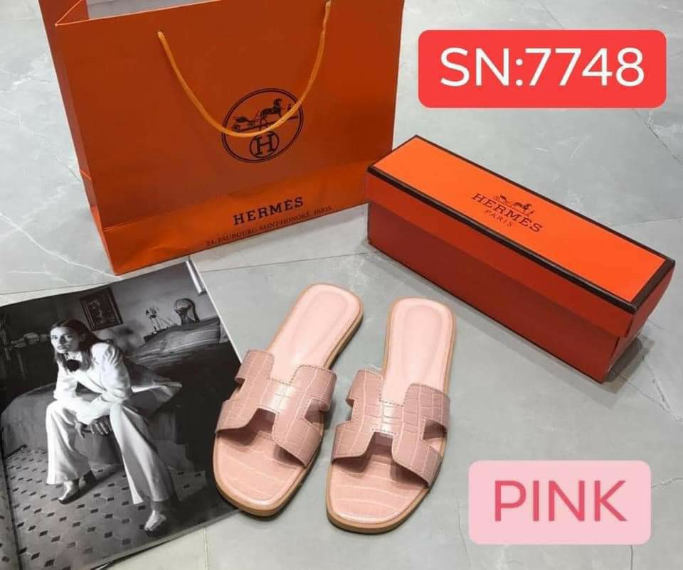 hermes slippers pink