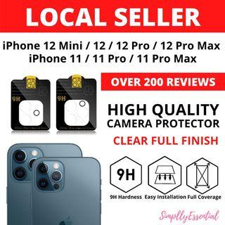 INSTOCK: iPhone 12 mini / 12 / 12 Pro / 12 Pro Max / 11 / 11 Pro / 11 Pro Max Full Glass Cover Camera Protector