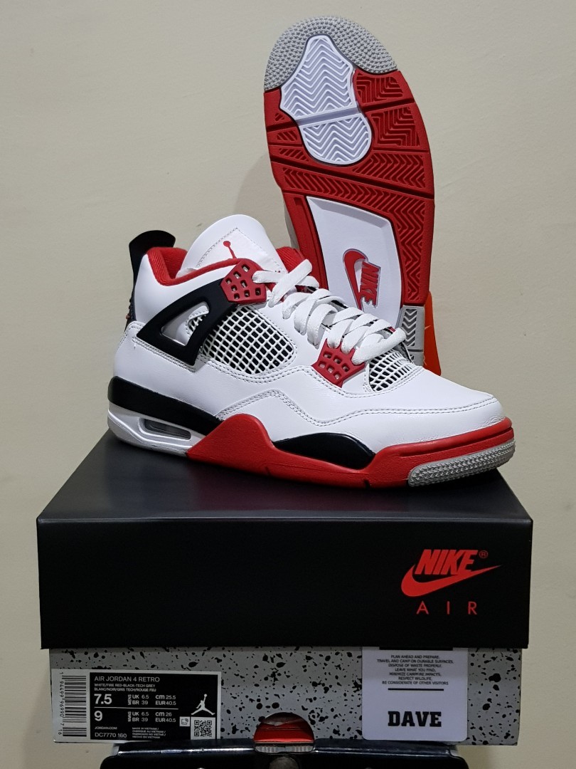 jordan 4 fire red 39