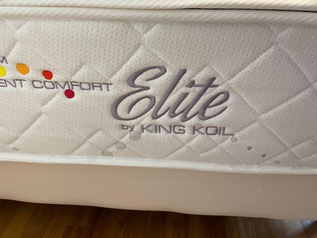 King Koil queen size mattress and bed frame, Furniture & Home Living ...