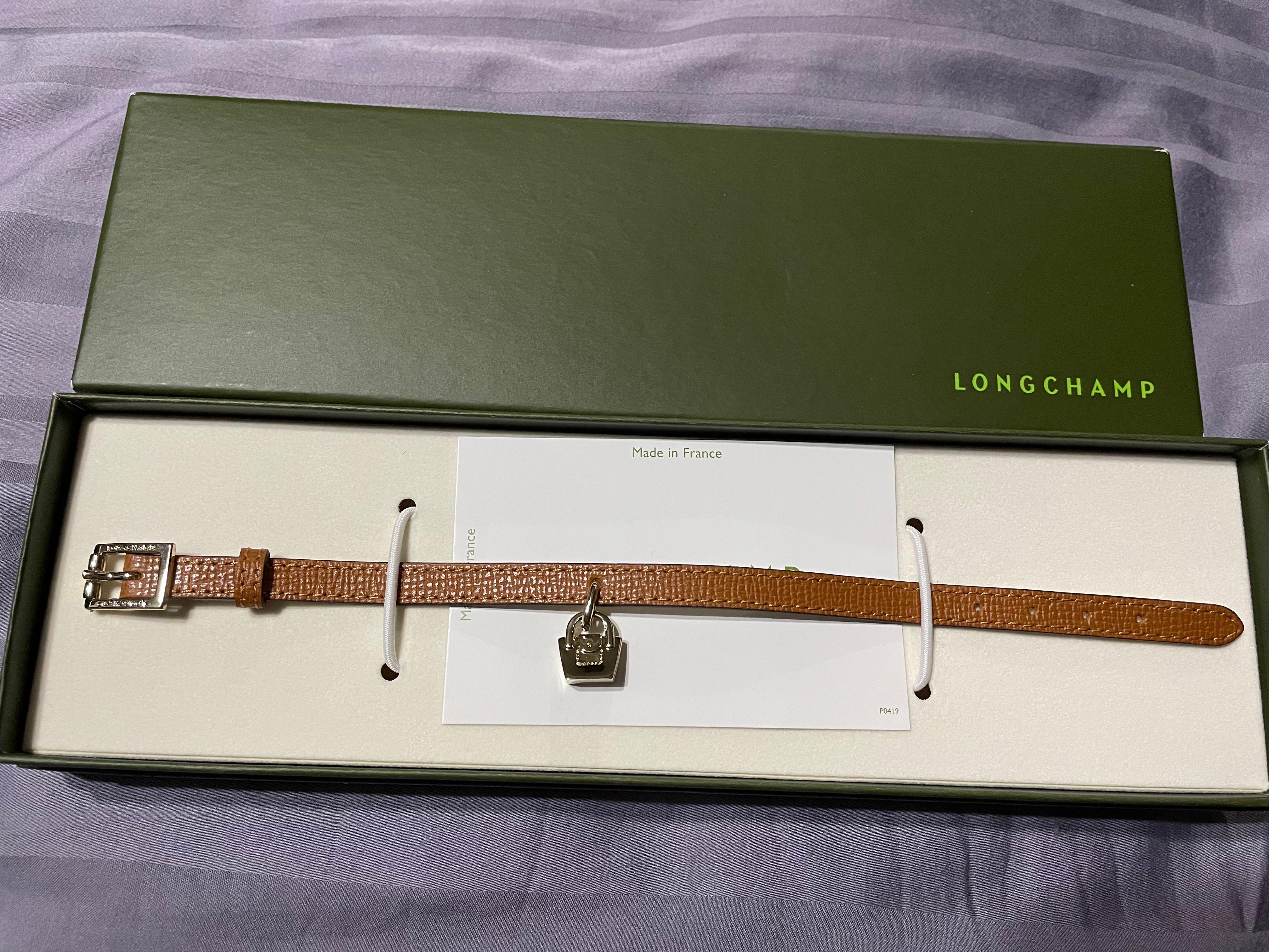 Leather bracelet Longchamp Purple in Leather - 31165821