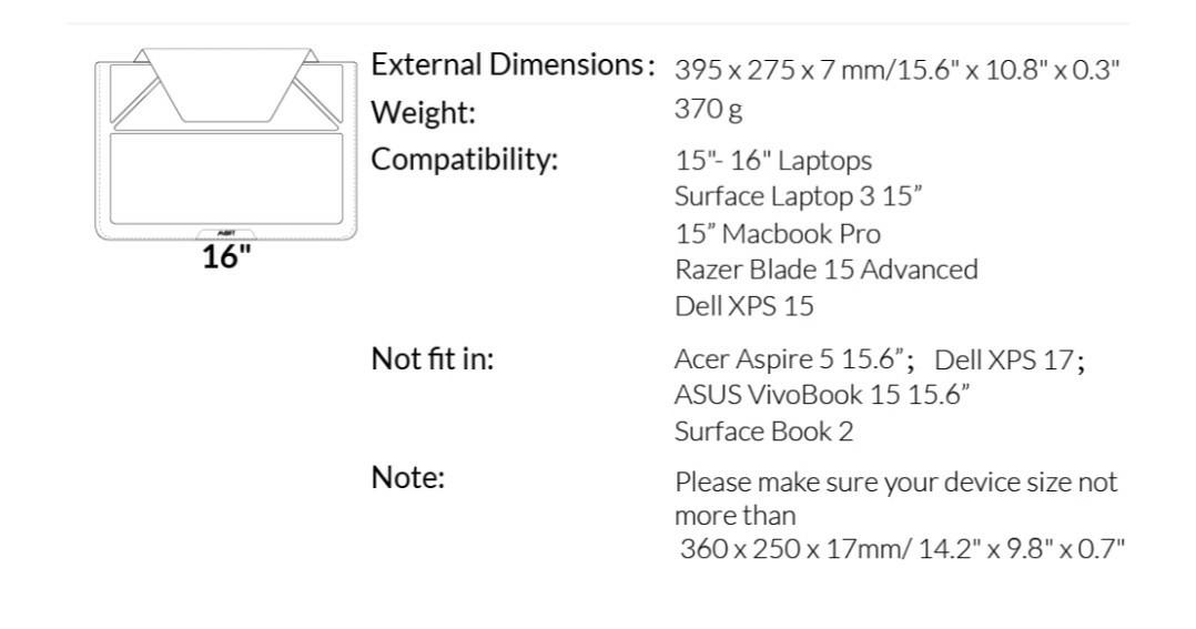 MOFT 16" Laptop stand / Carry Sleeve, Electronics, Computer Parts