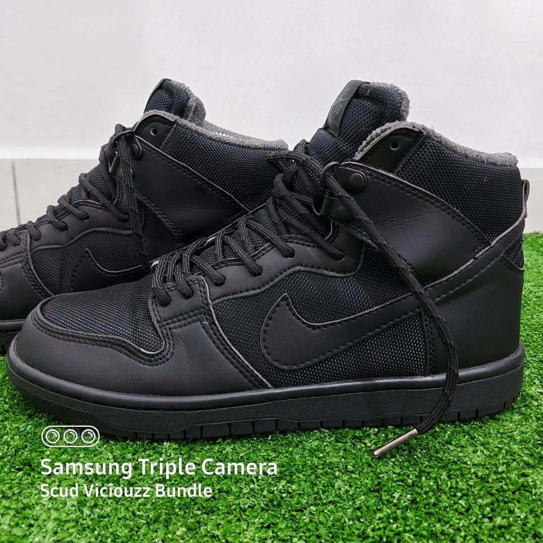 Nike sb dunk high triple black shop