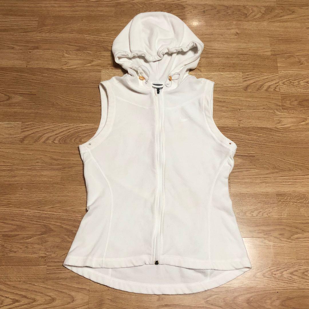 Nike sleeveless hoodie white sales
