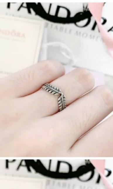 Pandora wheat outlet wishbone ring