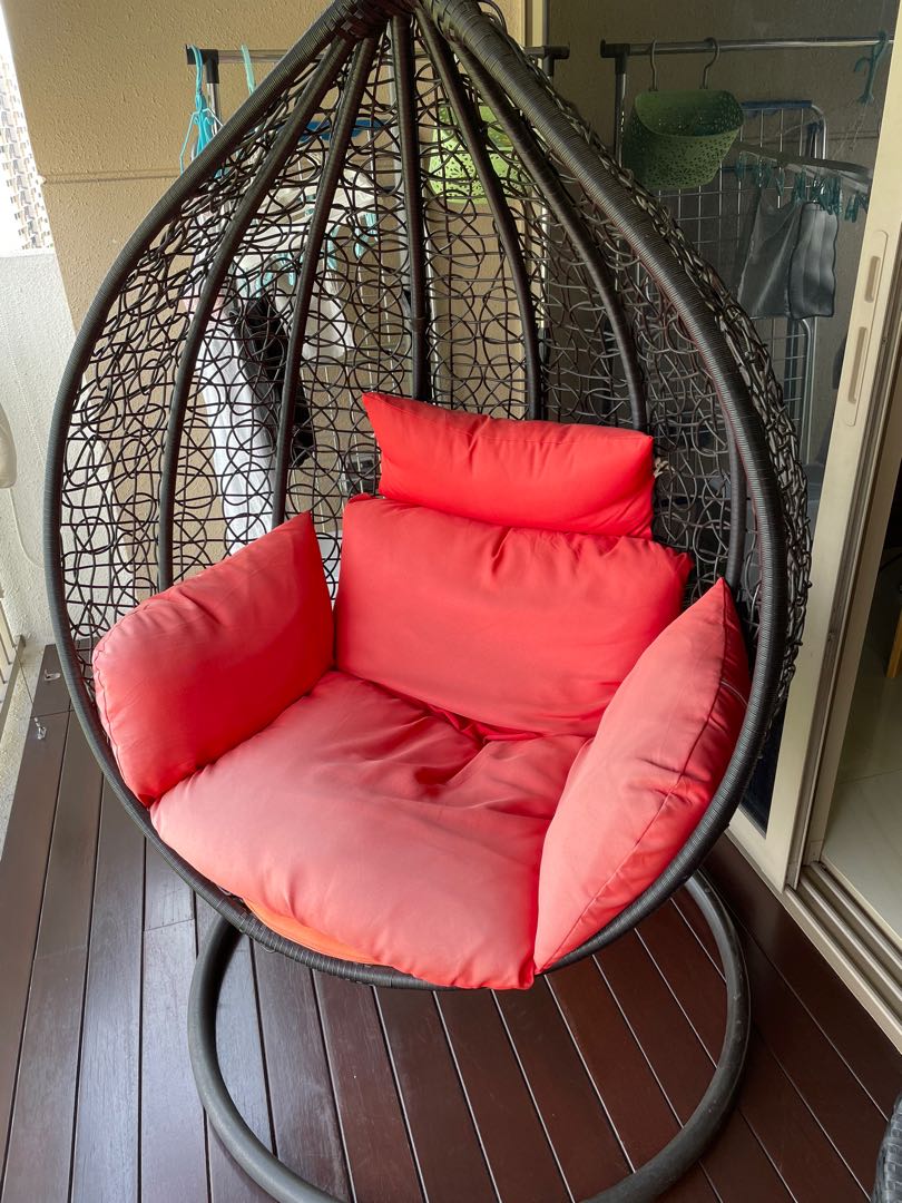 Rattan swing chair, Furniture & Home Living, Furniture, Chairs on Carousell