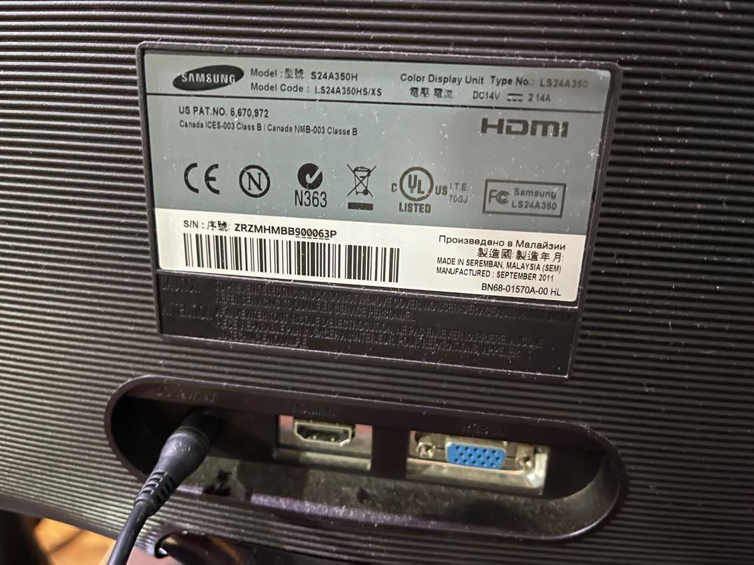 Samsung 24 inch monitor S24A350H, Electronics, Computer Parts ...