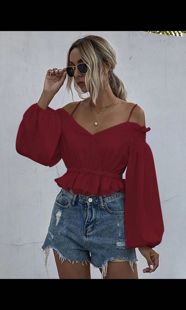 cold shoulder ruffle