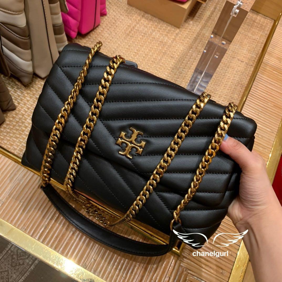 Small  Tory Burch Kira Chevron Convertible Shoulder Bag Black, Women's  Fashion, Bags & Wallets, Shoulder Bags on Carousell