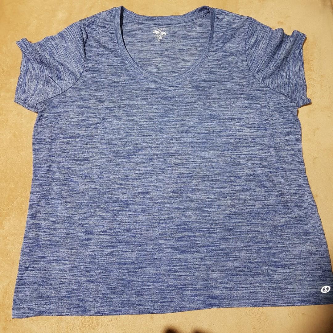Spalding Speed Dri V Neck Athletic Shirt Men S Fashion Activewear On Carousell