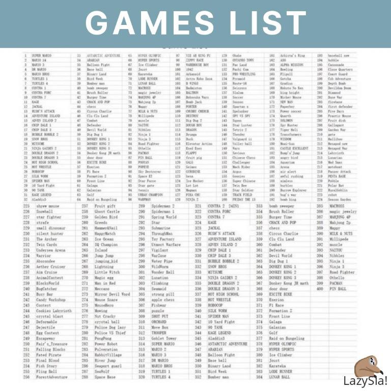 Sup gameboy game list new arrivals