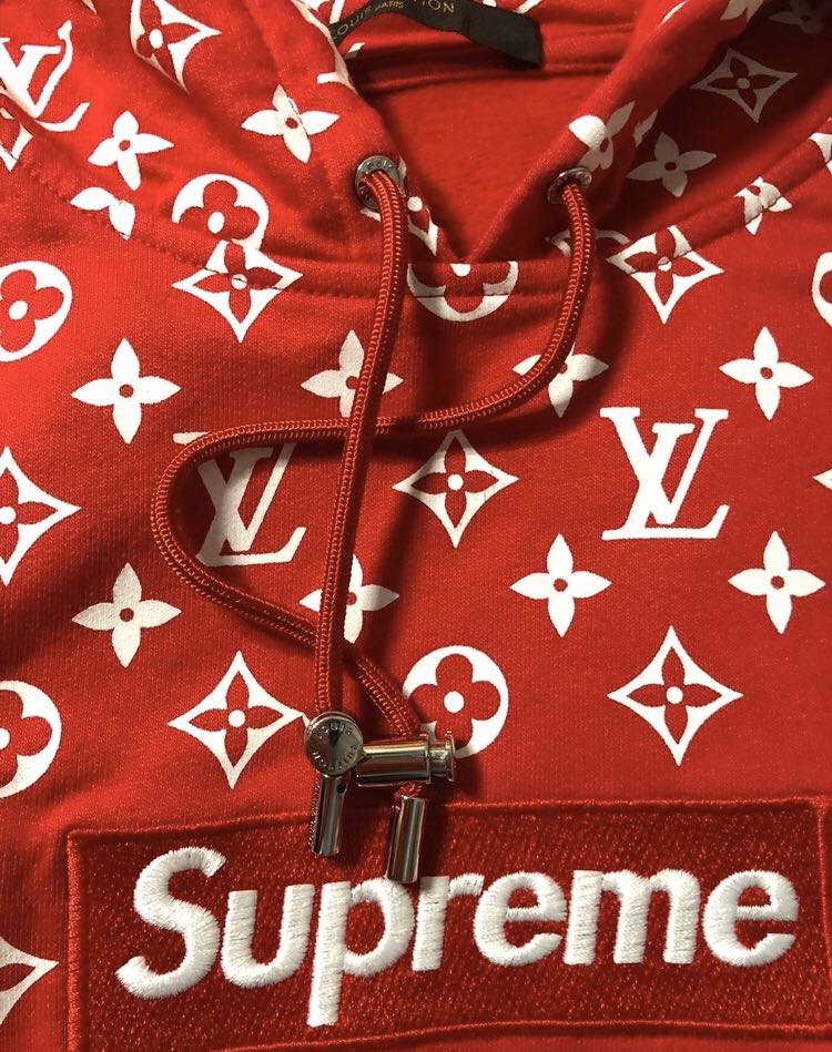 INSTOCK LV SUPREME HOODIE RED, Men's Fashion, Tops & Sets, Hoodies on  Carousell