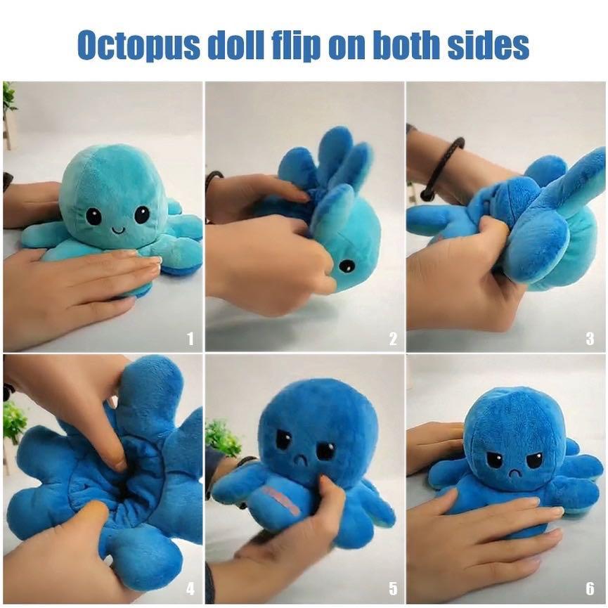 happy and angry squid plush