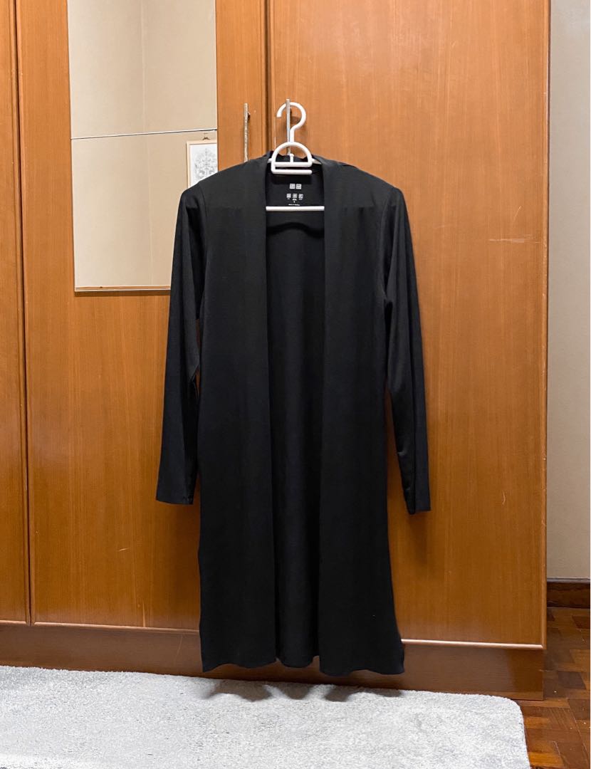 FREE POS Uniqlo AIRism UV Cut Long Sleeve Black Long Cardigan