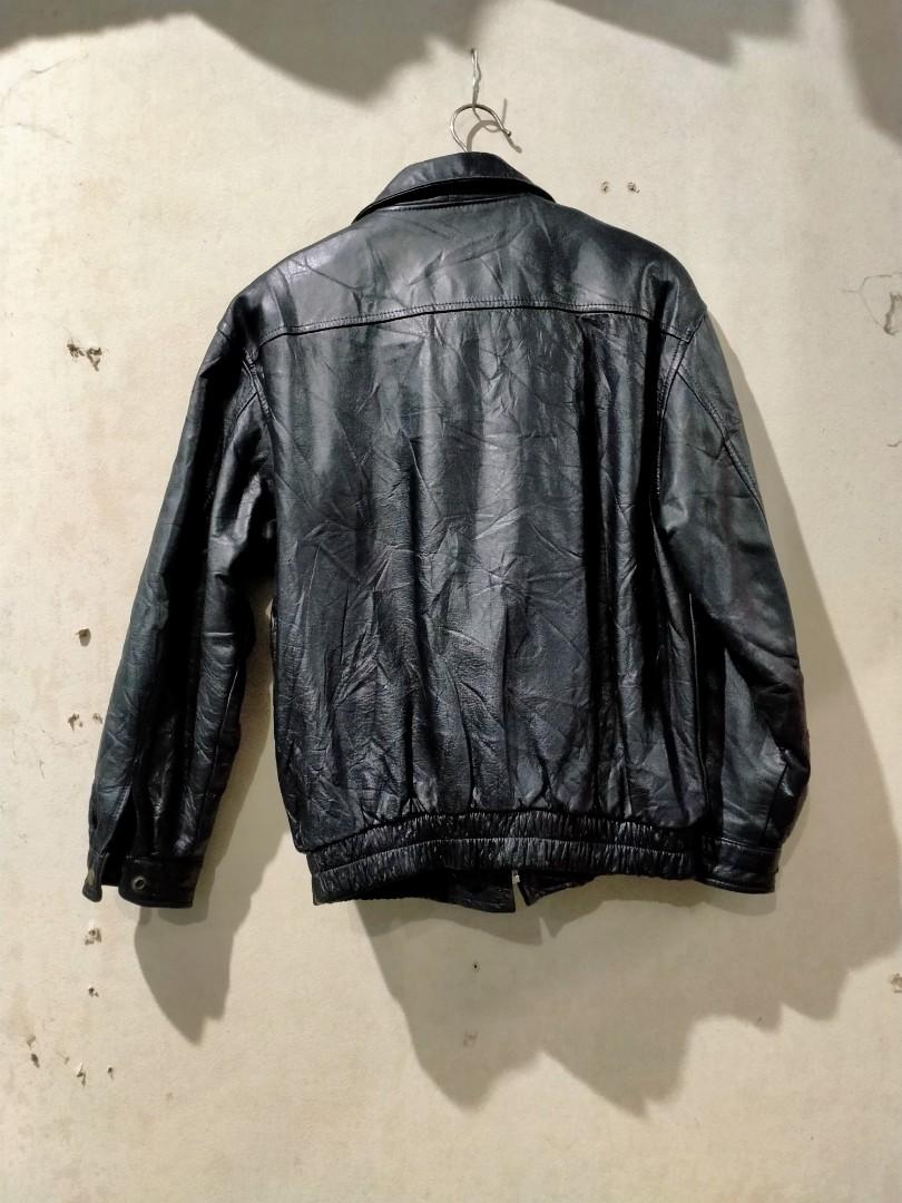 Vintage leather biker jacket Brand: LUAU Atsukawa Original made in