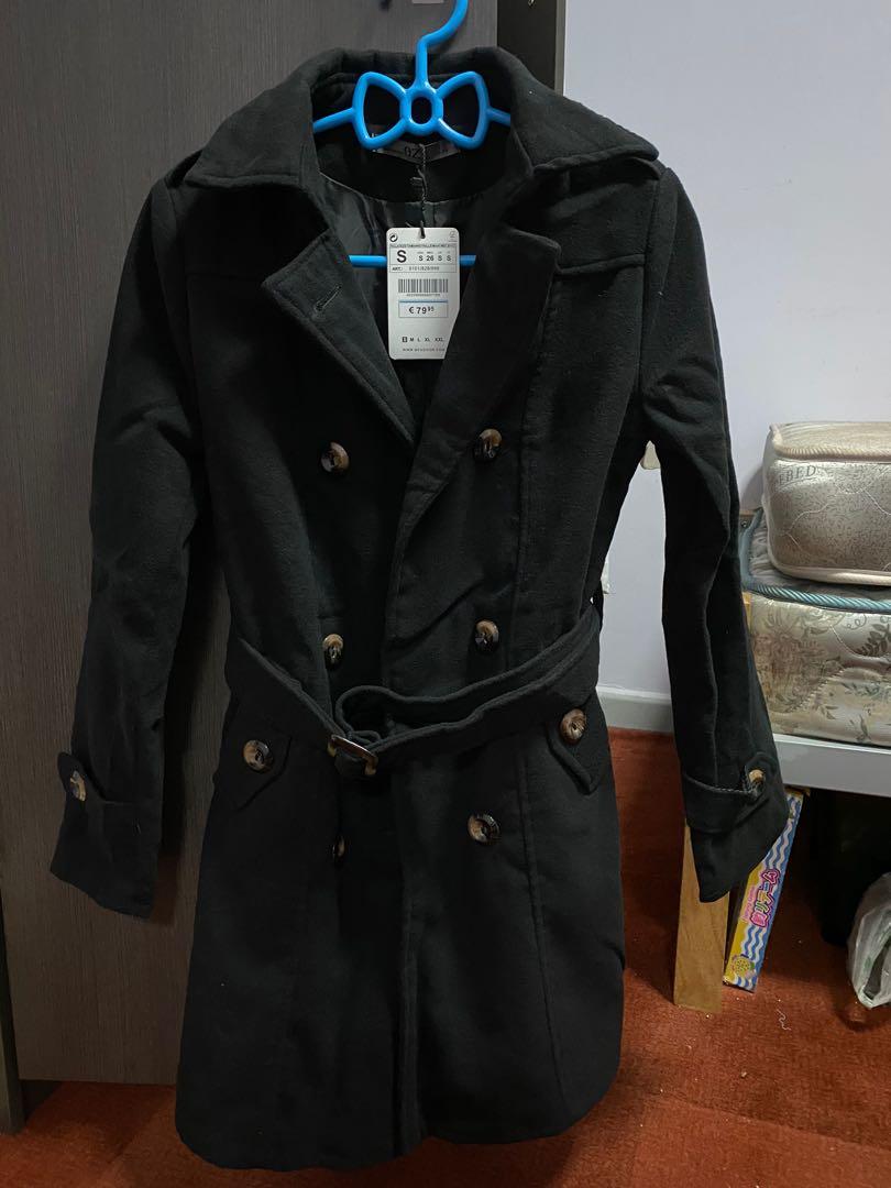 Womens black trench coat clearance