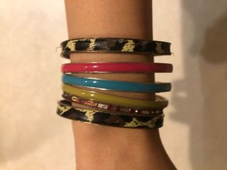 紅藍黃豹紋金屬手鐲64210709050883110