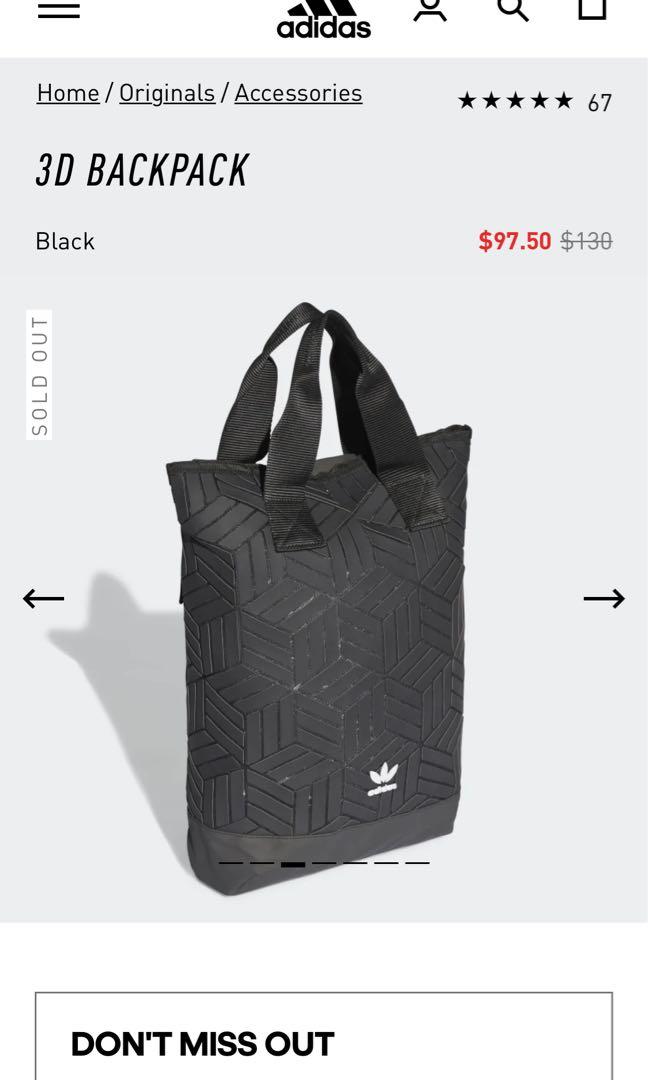 Adidas 3d roll top backpack black on sale
