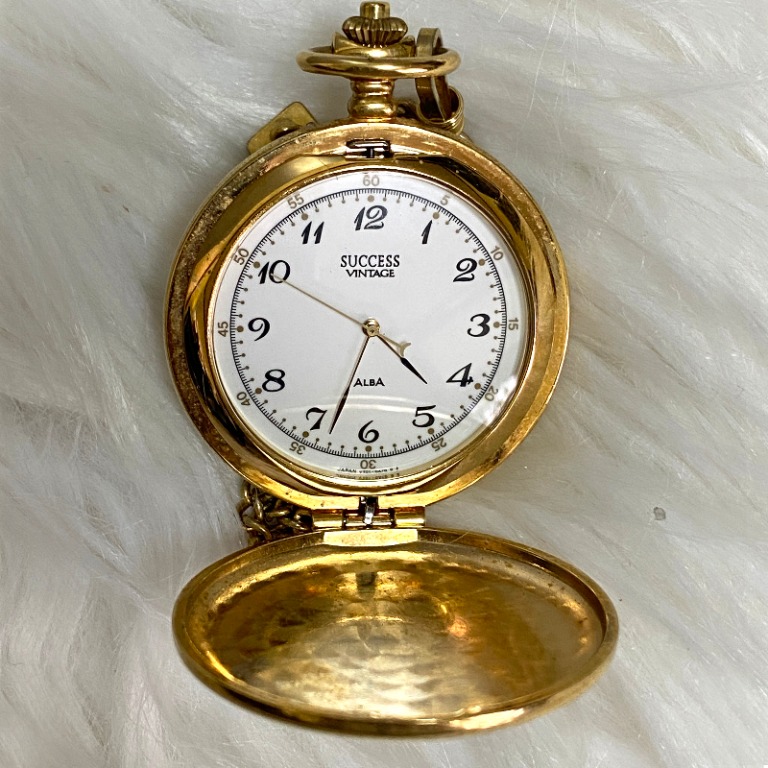 Alba Success Vintage Gold Covered Pocket Watch Women S Fashion Jewelry Organizers Precious Stones On Carousell