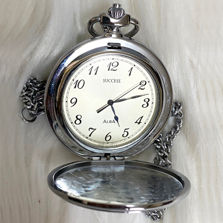 Alba Success Vintage Silver Covered Pocket Watch Women S Fashion Jewelry Organizers Precious Stones On Carousell