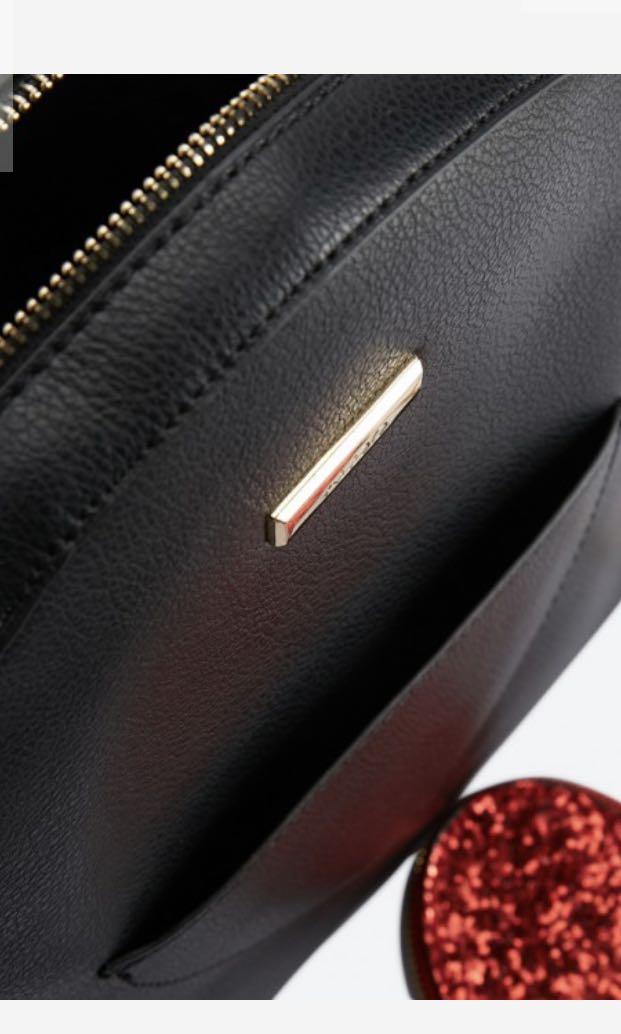 Aldo Caurga Sequin Heart Pouch Details Mini Backpack Black