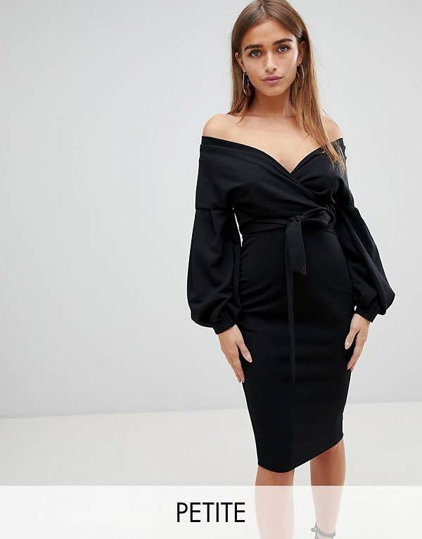 Wrap bodycon midi dress Clearance