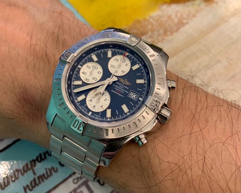 BREITLING Colt Chronograph (Category: Luxury Watches) located in Manila. Submitted by clark.kent1 (Listing ID 238494587, Image 1). Description: BREITLING Colt Chronograph A13388 Size : 44mm Good as new Used only Twice Complete with box and papers with Breitling Cap.