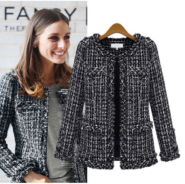 Chanel tweed blazer womens sale