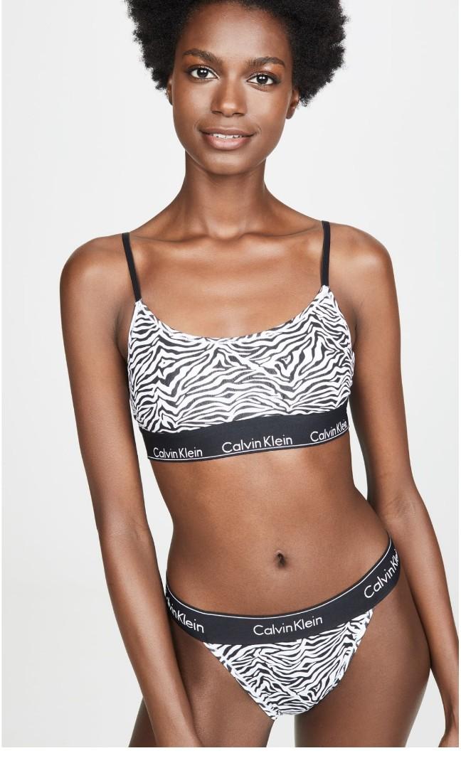Calvin Klein Underwear Women's Backless Bralette, Square Animal