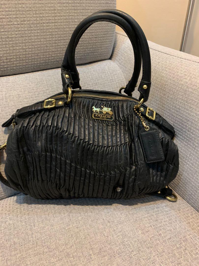 Coach pleated leather bag top