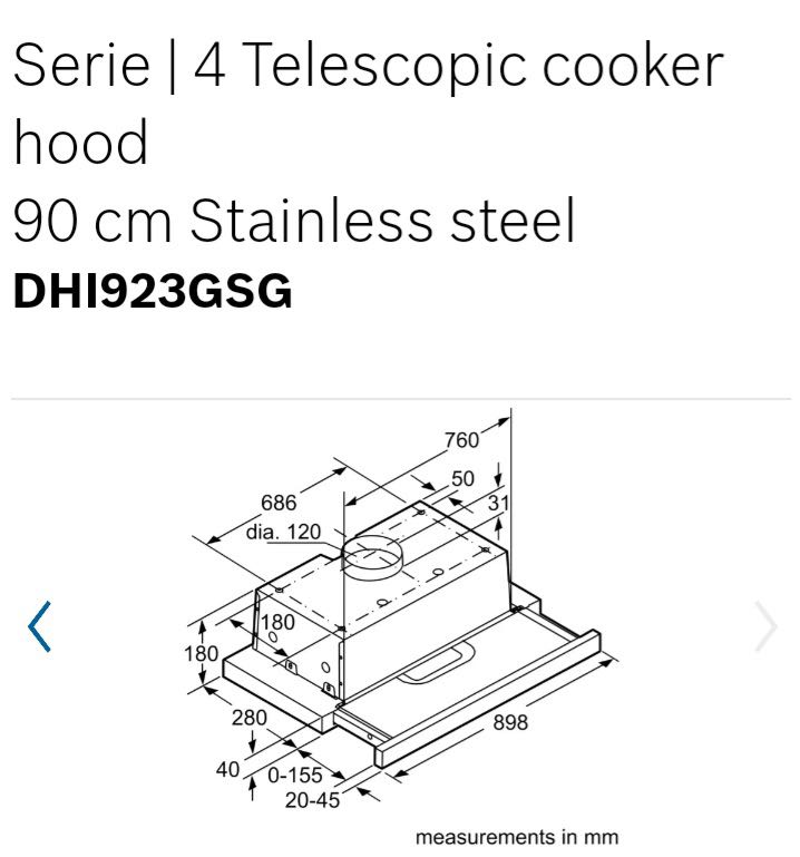 Bosch Cooker Hood, TV & Home Appliances, Kitchen Appliances, Cookers on