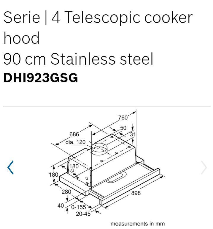 Bosch Cooker Hood, TV & Home Appliances, Kitchen Appliances, Cookers on