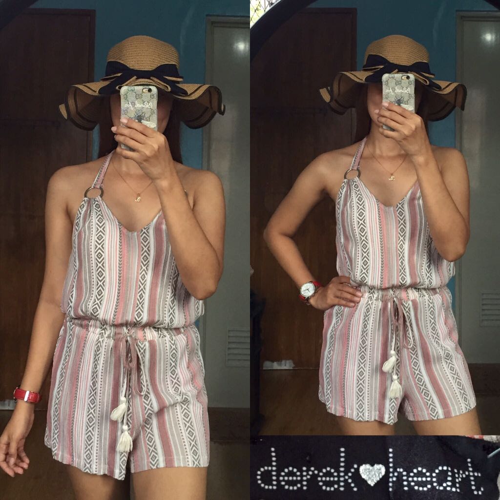 Derek Heart Tribal Striped Romper 