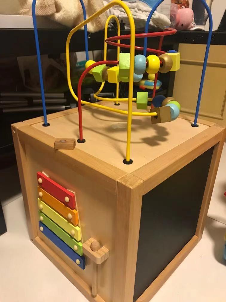 Early Learning Center Giant Wooden Activity Cube, Babies & Kids, Infant ...