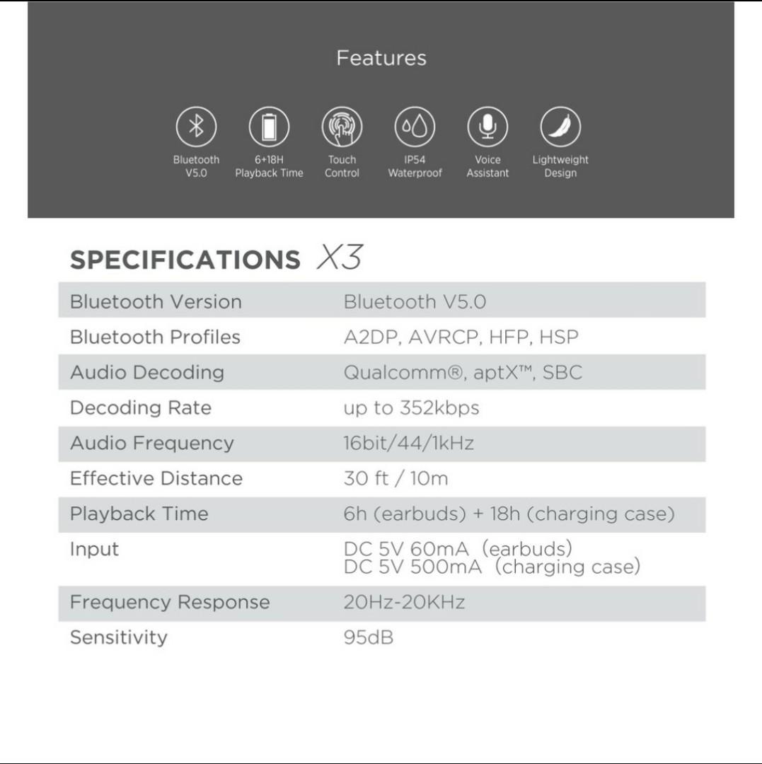 Edifier online x3 specifications