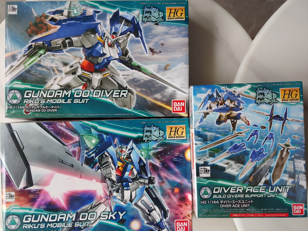 Gundam 00 Sky 00 Diver Ace Unit Hobbies Toys Toys Games On Carousell