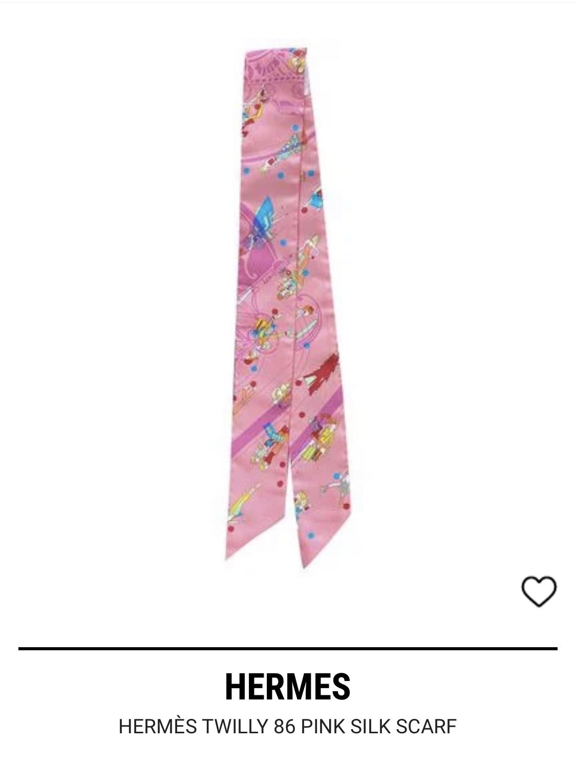 Twilly 86 silk scarf Hermès Pink in Silk - 33726473