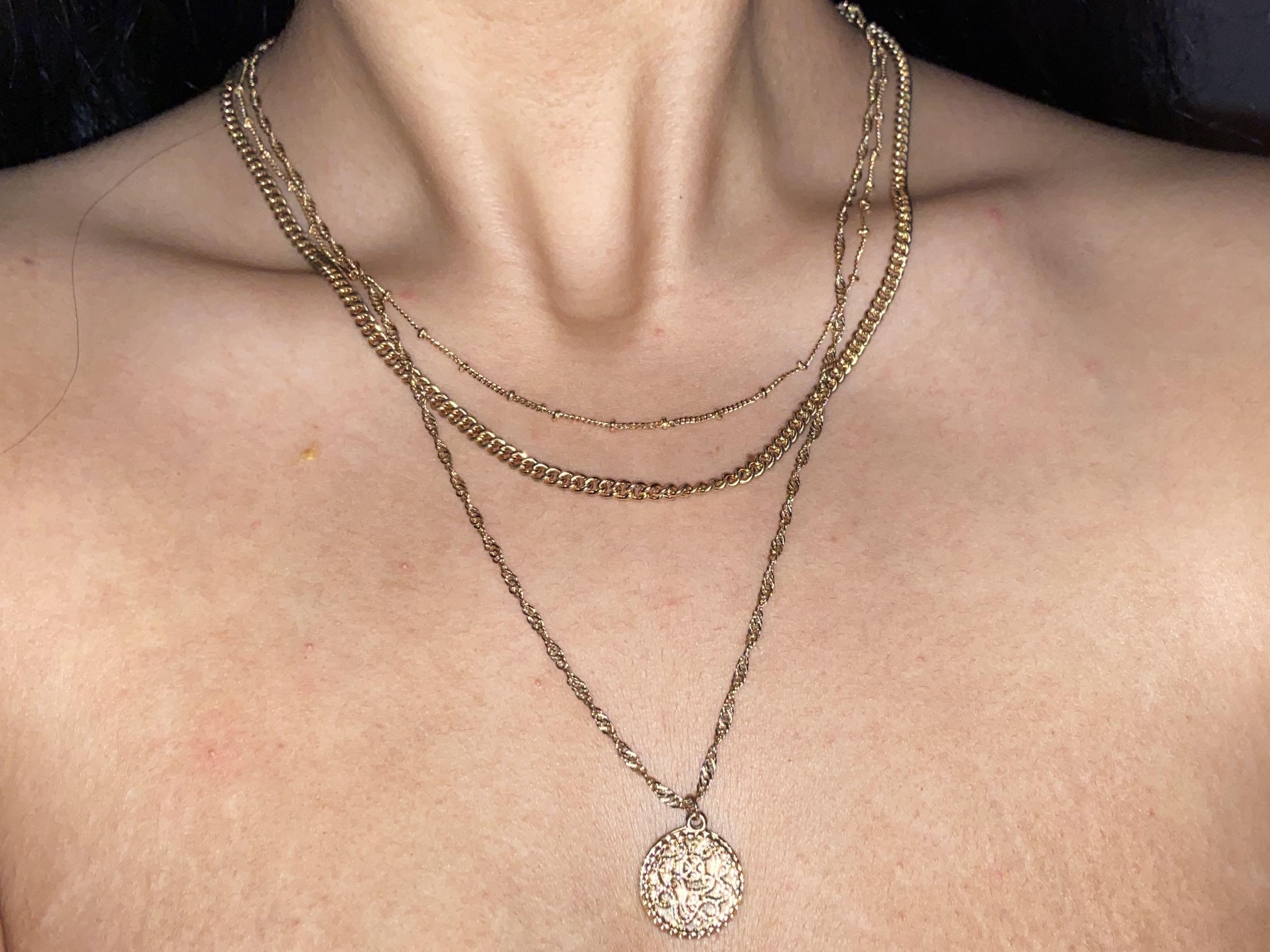 H M Layered Necklace Gold Women s Fashion Jewelry Organizers