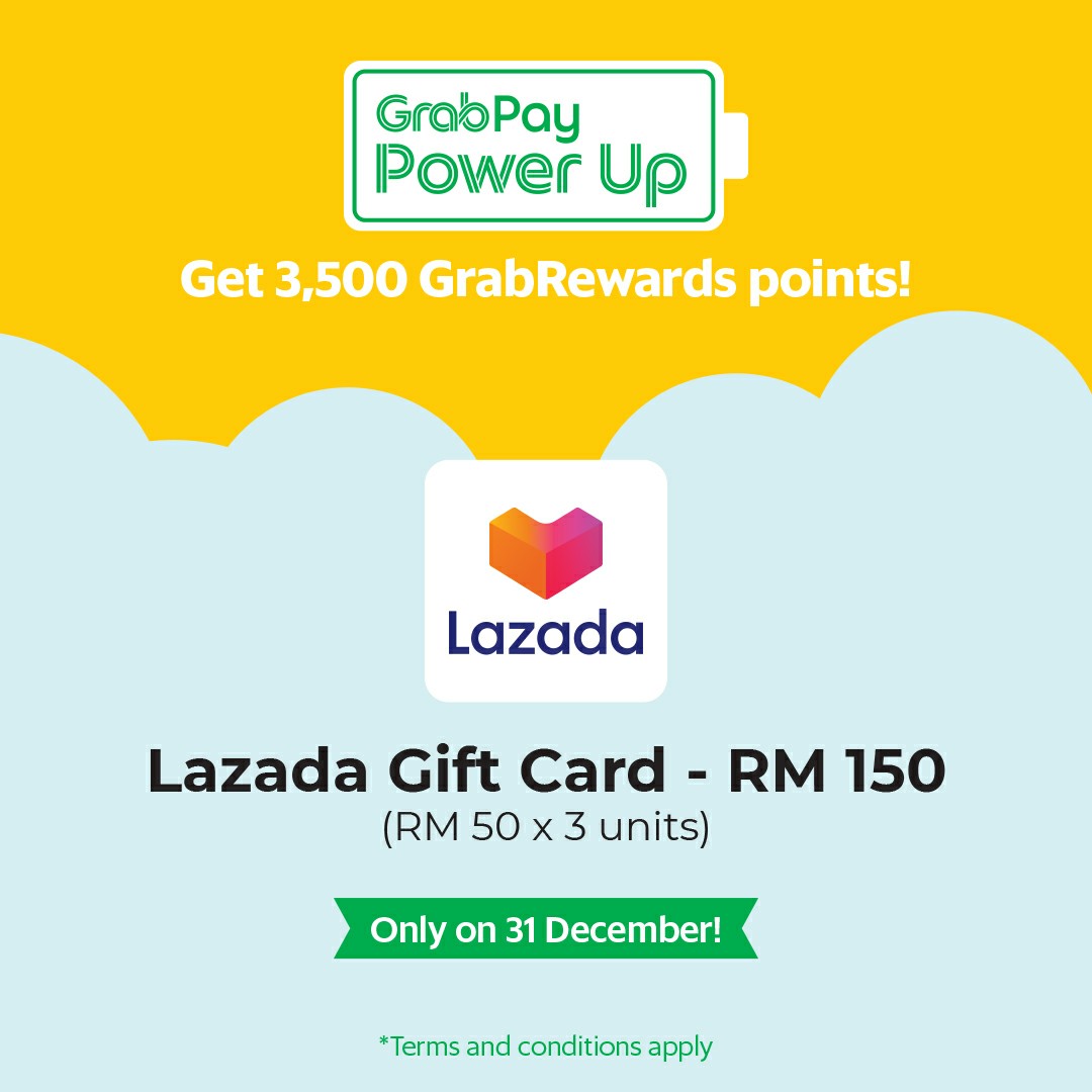 Lazada Gift Card - RM 150 #GrabPay #GrabRewards #PowerUp ...
