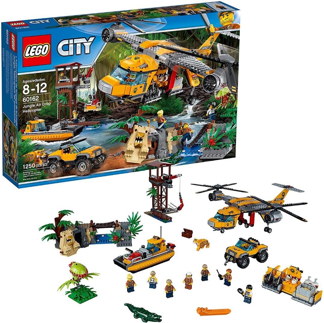 fornærme belønning flygtninge LEGO City 60162 Jungle Air Drop Helicopter, 興趣及遊戲, 玩具& 遊戲類- Carousell