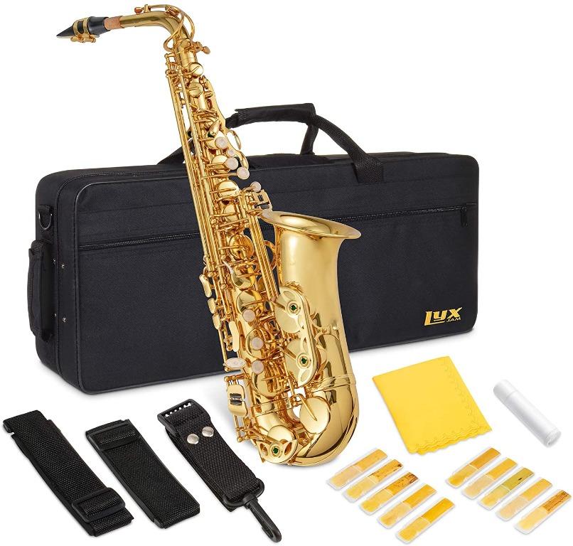 Mendini By Cecilio Eb Alto Saxophone Case, Tuner, Mouthpiece, 10 Reeds, Pocketbook- MAS-BK r E Flat Musical Instruments