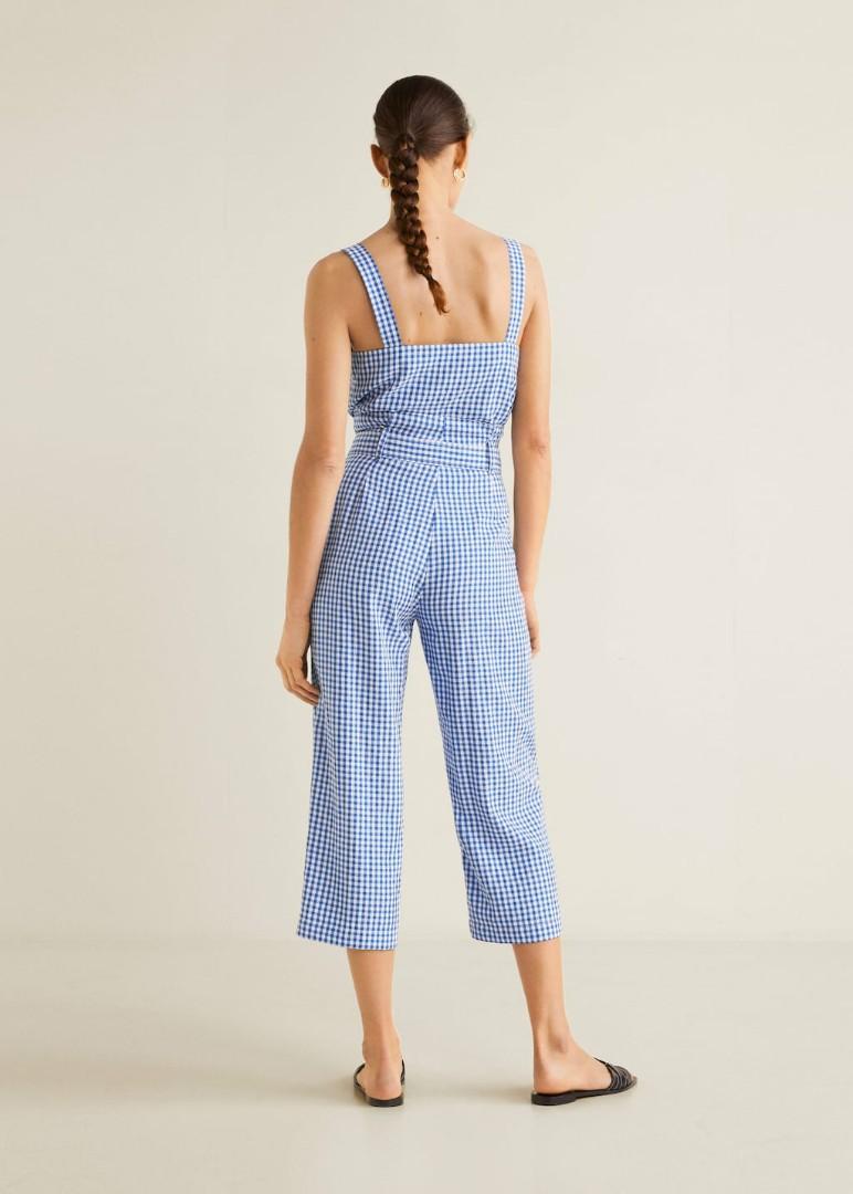 Mango Gingham Pants, Fesyen Wanita 