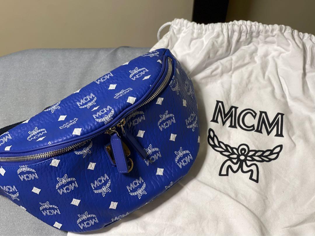 Mcm fanny pack blue on sale