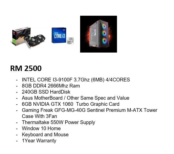 I3 9100f 1060 6gb discount