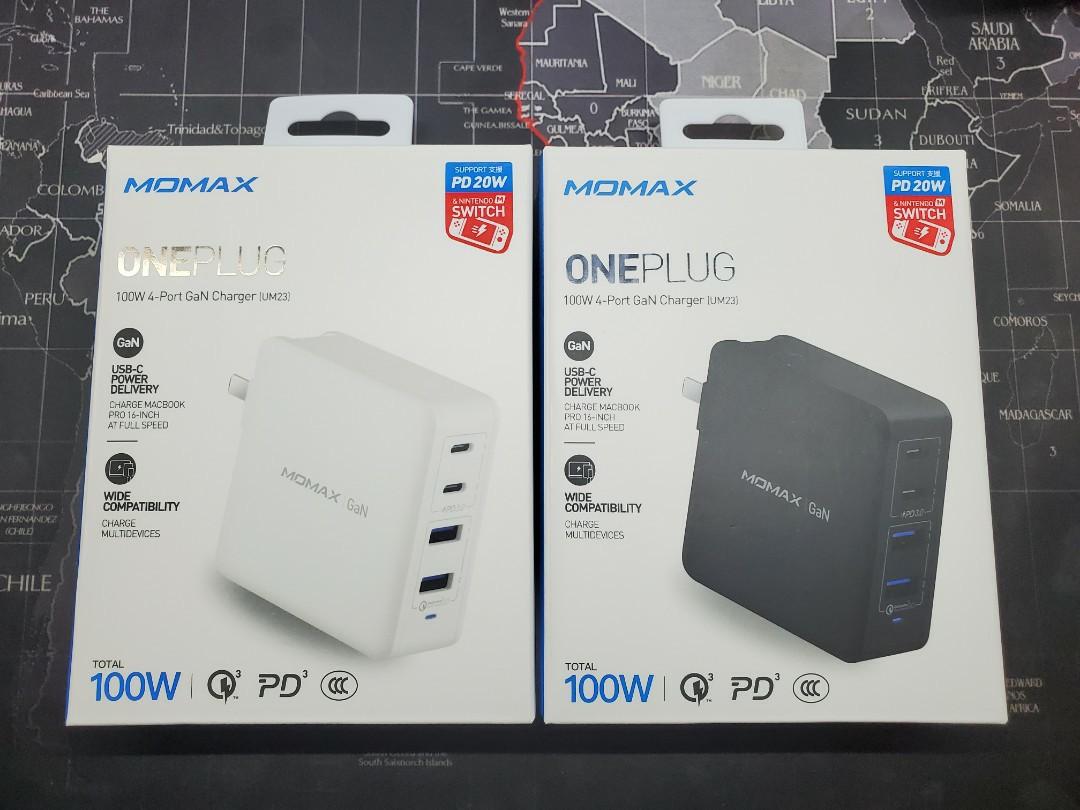 momax國際旅行gan 100w 4口快速充電器 可叉macbook ipad pro notebook iphone 12 samsung switch